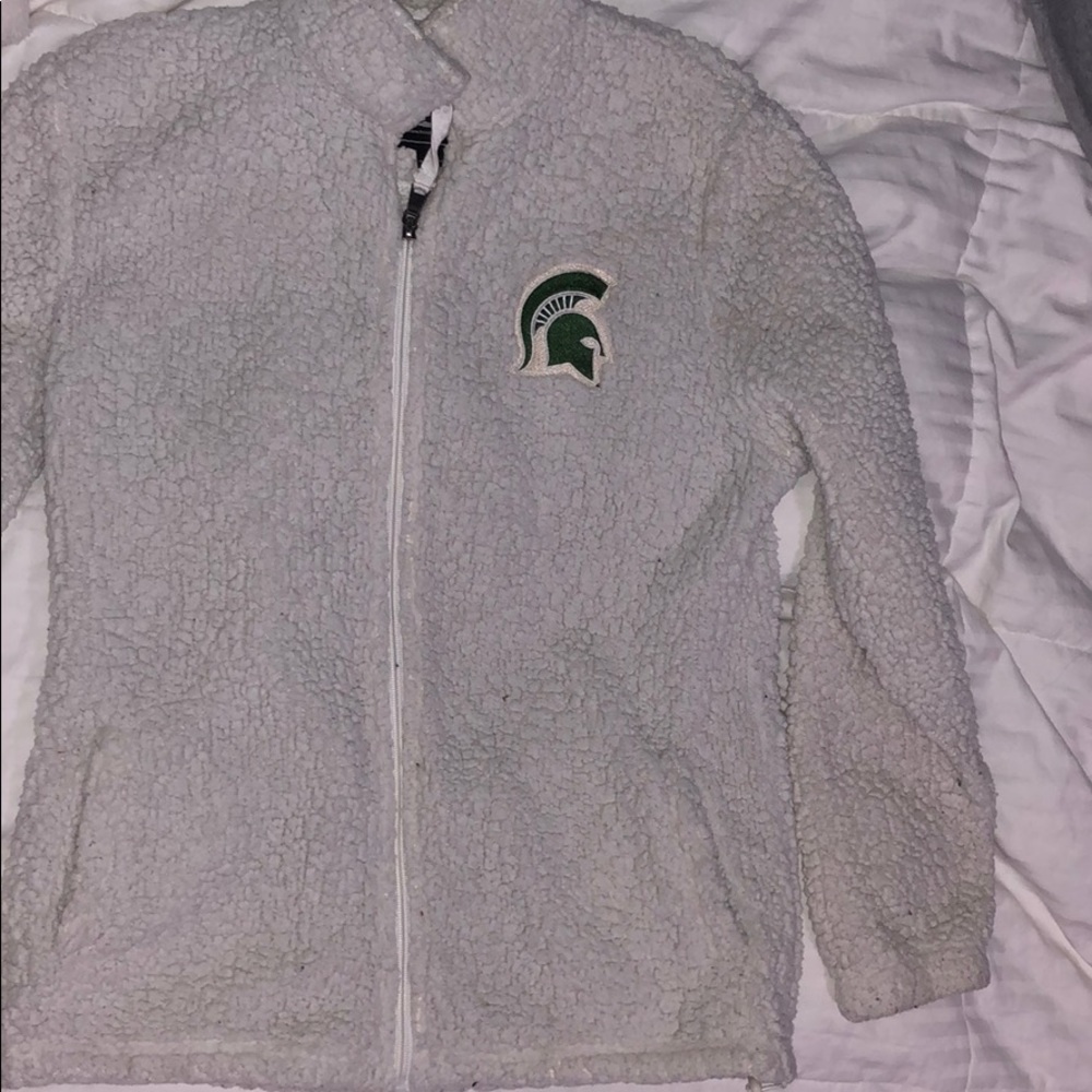 Michigan state fuzzy zip up